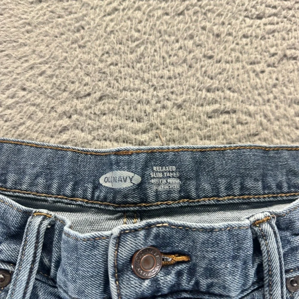 Old Navy‎ Built-In-Flex Jeans Mens 34x29 Blue Cotton Tapered Leg Faded Relaxed